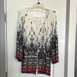 Bohemian Print Tunic Top